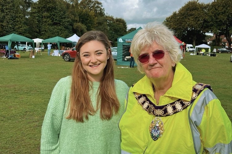 Cllr Phoebe Sullivan and Haslemere mayor Jean Arrick