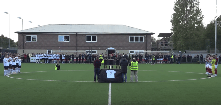 Billy Vigar minute's applause, Chichester City v Farnham Town, Oaklands Park, October 4th 2025.