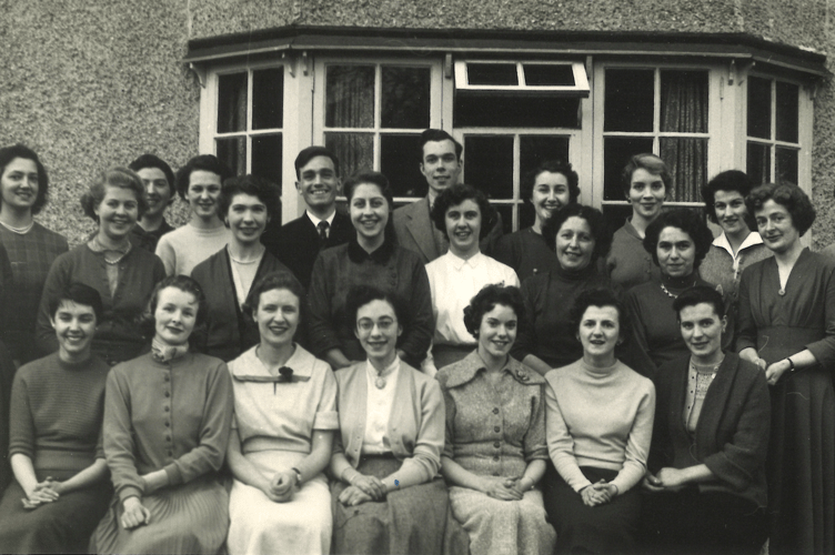 Waverley Singers outside 19 Waverley Lane in Farnham in 1955.