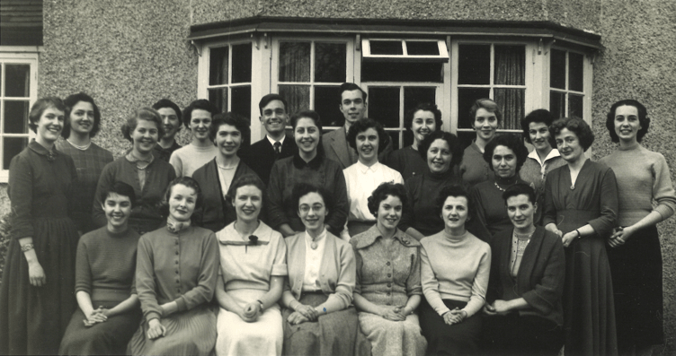 Waverley Singers outside 19 Waverley Lane in Farnham in 1955.