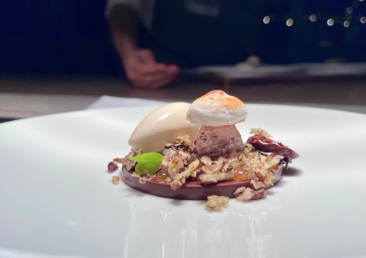 Woodland themed dessert.