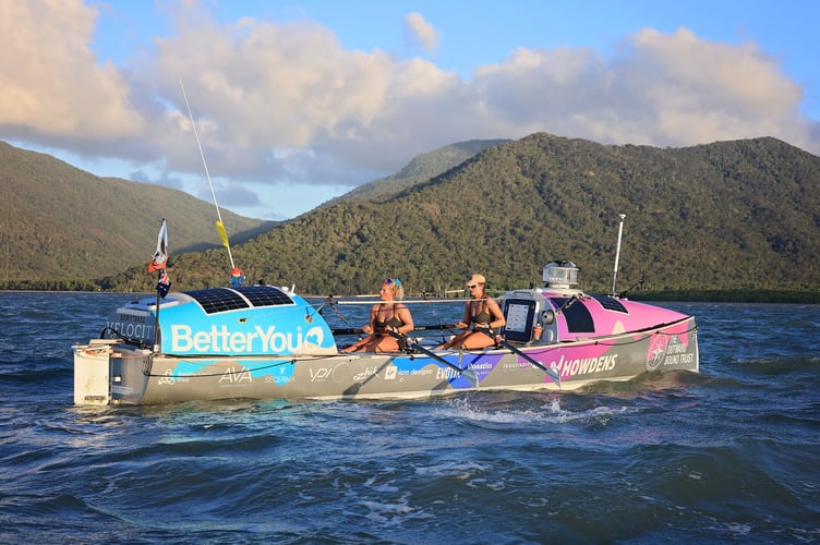 Jess Payne and Miriam Payne on their epic trans-Pacific rowing adventure.
