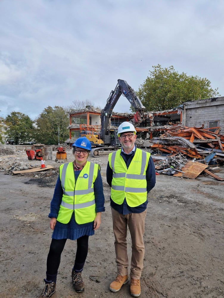 Reporter Kirstie Newton on site with Treveth MD Tim Mulholland