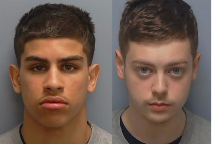 Elias Abdelmoumen, left, and Dylan Manning, right, have been jailed for a knife attack in Farnborough.