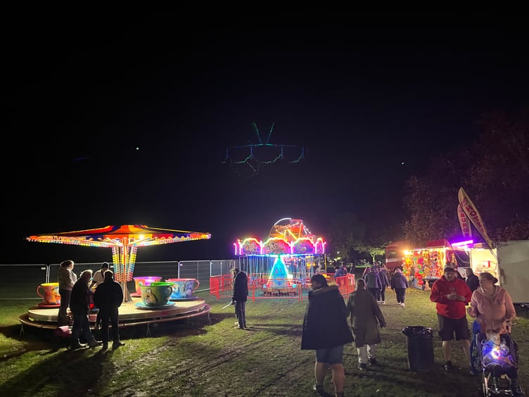 Early crowd enjoys the rides
