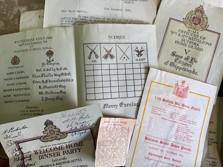 Documents from The Home Guard's operations belonging to Major James Webster