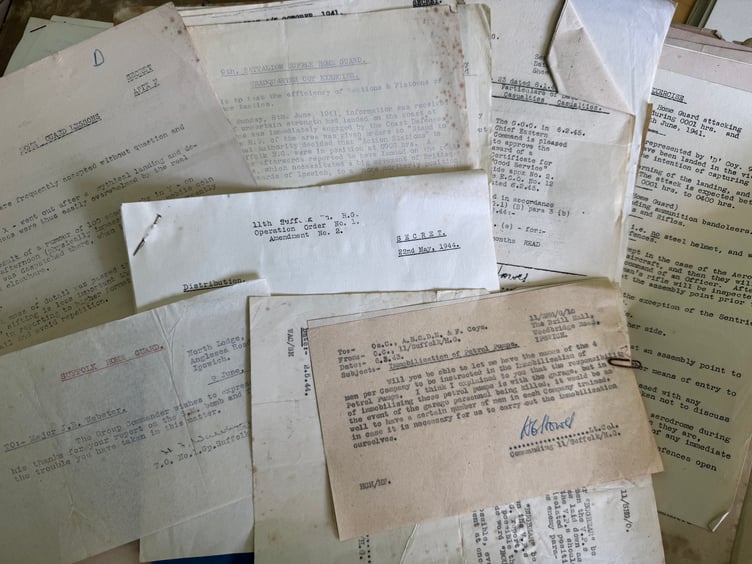 Documents from The Home Guard's operations found in Helen Mitchell's attic