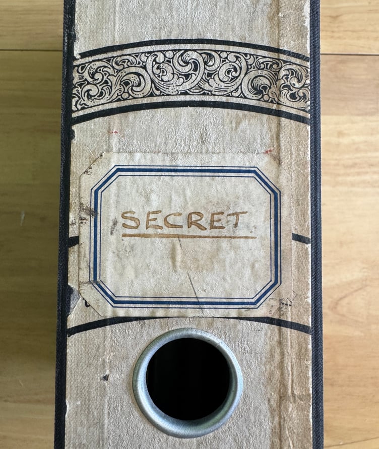 A file marked Secret by Helen Mitchell's grandfather