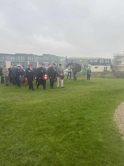 Wreath laying service at Newquay War Memorial for Remembrance Day 2025 (Picture: Gareth Gibby)