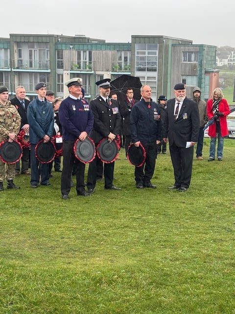 Wreath laying service at Newquay War Memorial for Remembrance Day 2025 (Picture: Gareth Gibby)