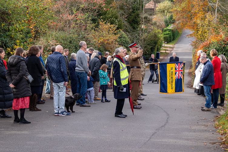 Remembrance service at Dockenfield War Memorial 2025.