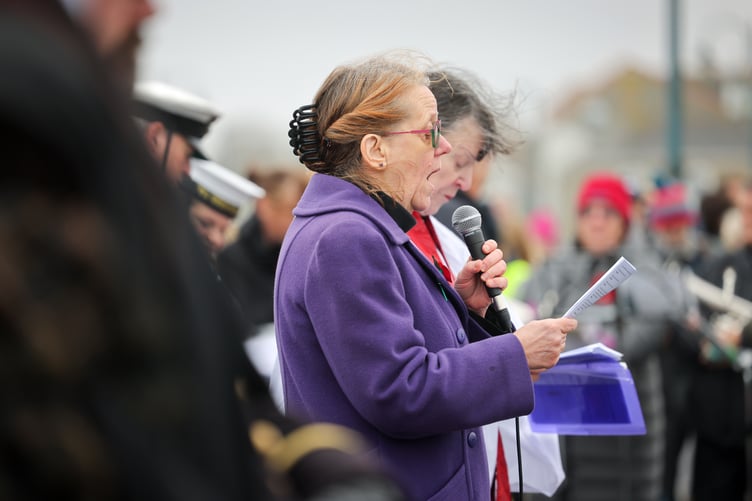 Judith Lawrence reads the prayers in Cornish