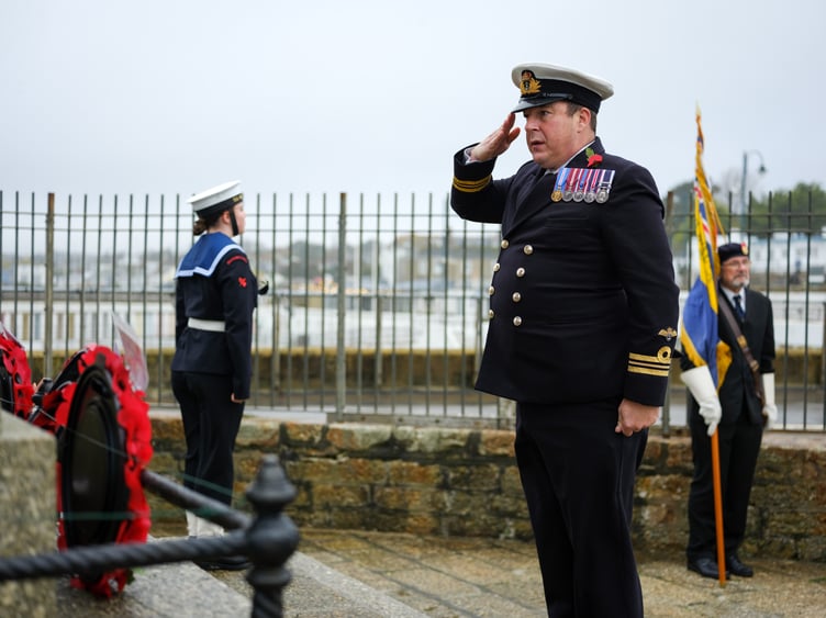 Parade Marshal Lt Cdr Simon Stevenson from RNAS Culdrose