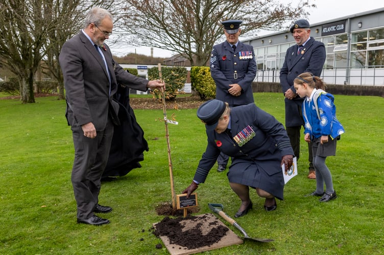RAF St Mawgan hosted a poignant ceremony to commemorate the 80th year since the end of World War Two (Picture: Cpl Tom Cann RAF)