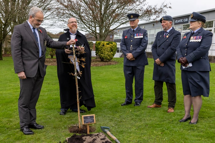 RAF St Mawgan hosted a poignant ceremony to commemorate the 80th year since the end of World War Two (Picture: Cpl Tom Cann RAF)