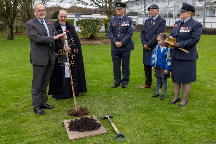 RAF St Mawgan hosted a poignant ceremony to commemorate the 80th year since the end of World War Two (Picture: Cpl Tom Cann RAF)