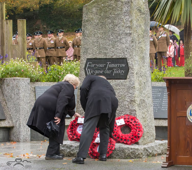 Wreaths laid at the memorial in Priory Park (Picture: Roy Reynolds/Bodmin Camera Club)