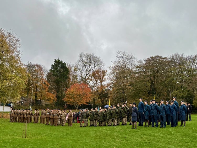 Cadets representing the different armed forces stand ready to remember the fallen of previous wars (Picture: Bodmin Town Council)