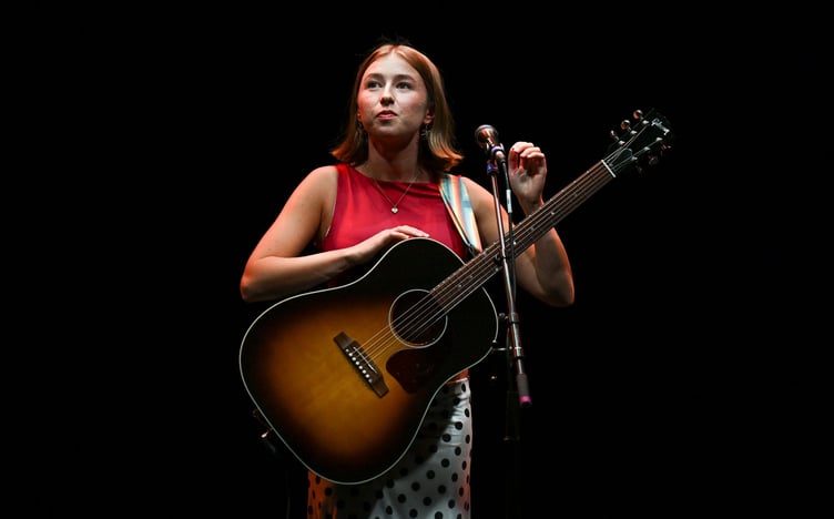 Kitty Crocker performs on stage during a celebration gala to mark the 20th anniversary of Young & Talented Cornwall, the Lord Lieutenant's Fund, at the Hall for Cornwall