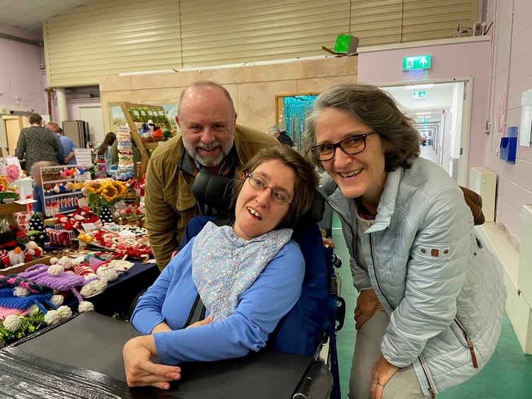 Dame Hannahs resident with their family enjoying the market.