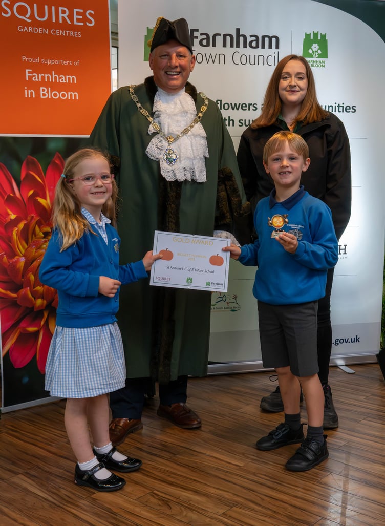 St Andrew's Infant School Farnham in Bloom Community Award winners.