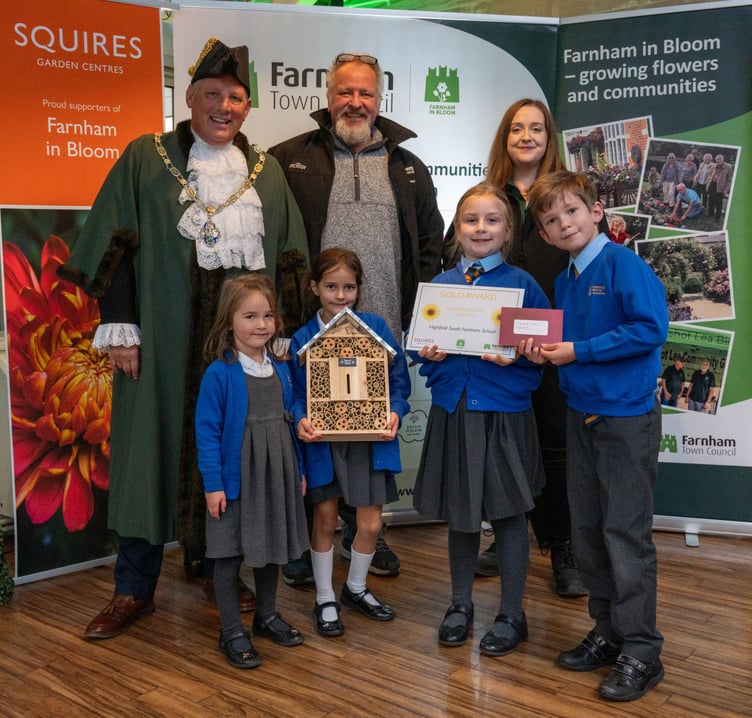 Highfield South Farnham School Farnham in Bloom Community Award winners.