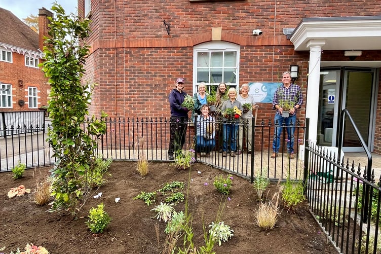 The new plants outside Central Surgery in Farnham.