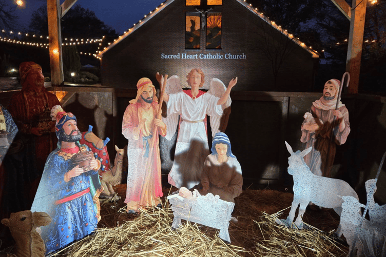 The manger display at Sacred Heart Church in Bordon.