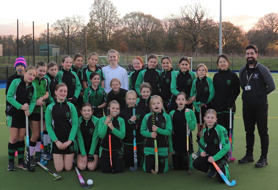 <p>Highfield and Brookham girls get hands-on hockey tips from Olympic medallist Ellie Rayer</p>