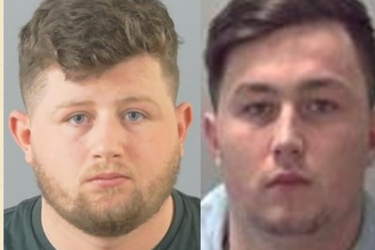 Simon Corcoran, 26, and Stephen Ward, 20, were jailed for shoplifting offences in Hampshire.