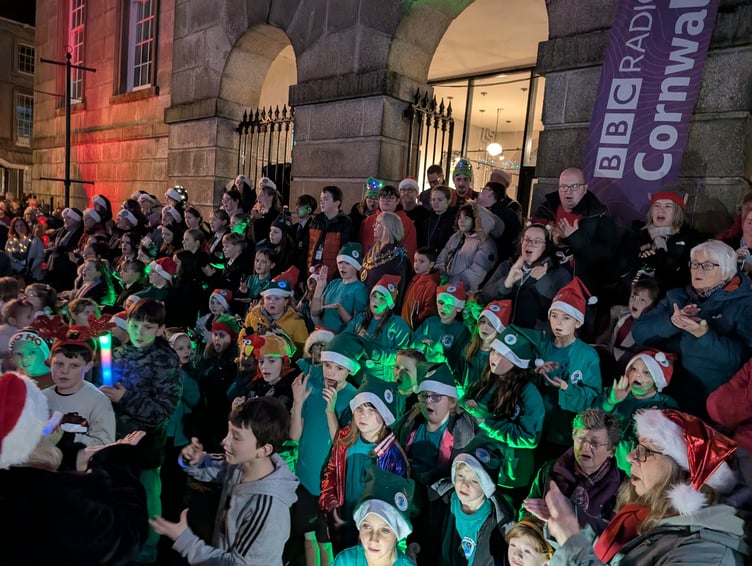 Multiple town choirs pack into the front of Shire Hall for a series of performances. (Picture: Aaron Greenaway)