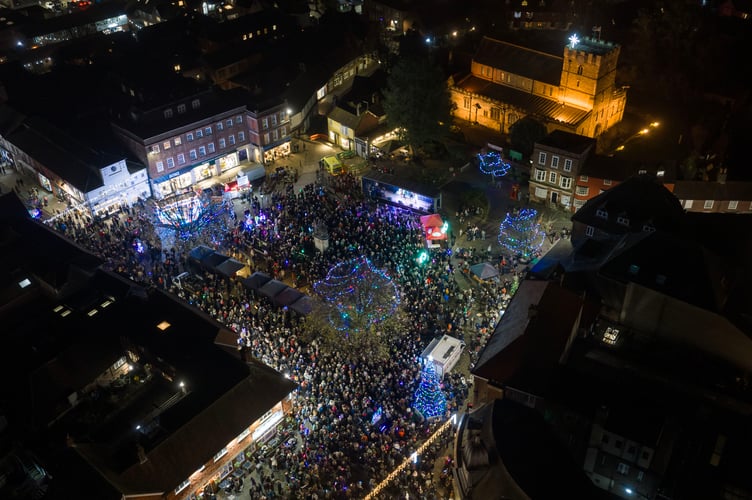 Christmas Lights Drone Petersfield