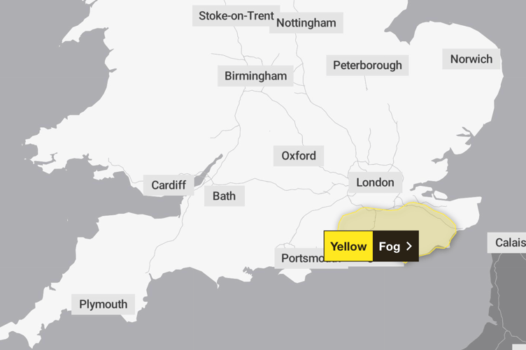 Yellow Fog warning for Friday, November 5