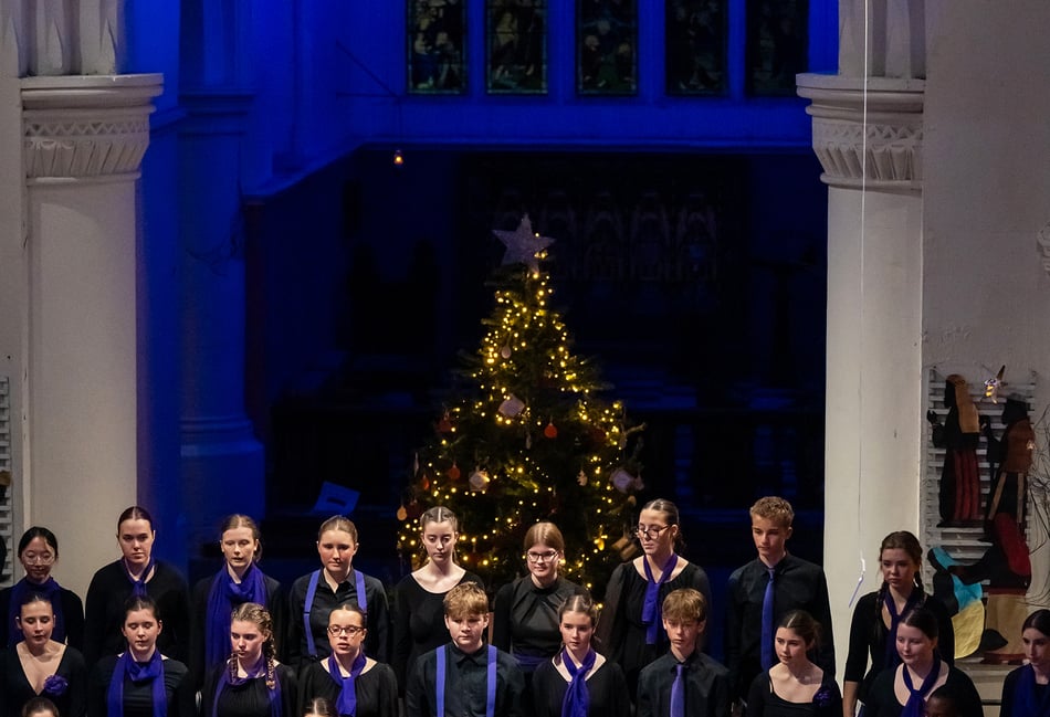 <p>Farnham Youth Choir at the town's civic carol service in St Andrew's Church.</p>