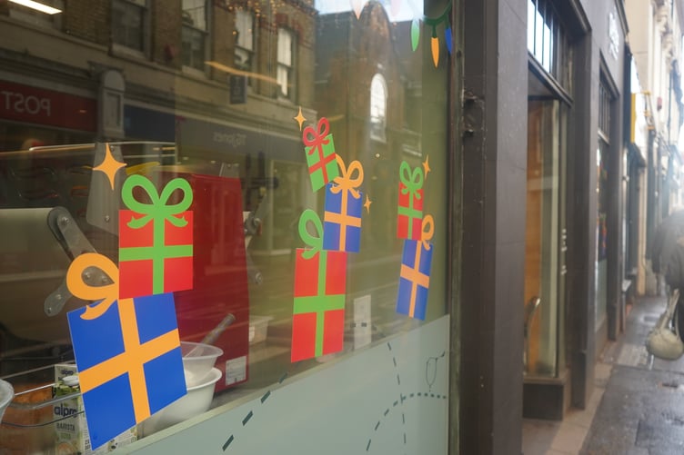 An entrant in Farnham's Christmas shop window contest.