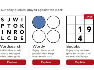 Test yourself with our daily online puzzles