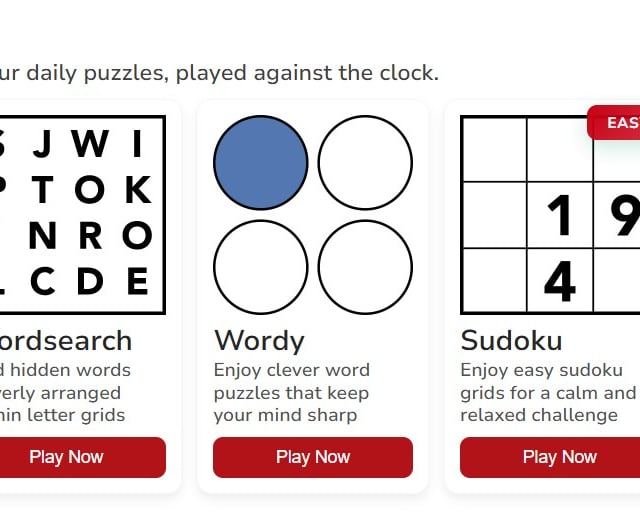 Test yourself with our daily online puzzles