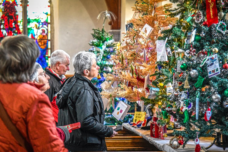 Visitors to the festival of Christmas trees at St Dennis. (Picture: Derek R Williams)