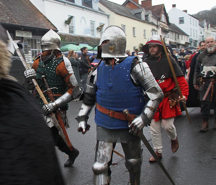 Re-enactors from Wessex Medieval Alliance brought back the days of knights in armour for Dunster Winter Festival. PHOTO: George Ody.