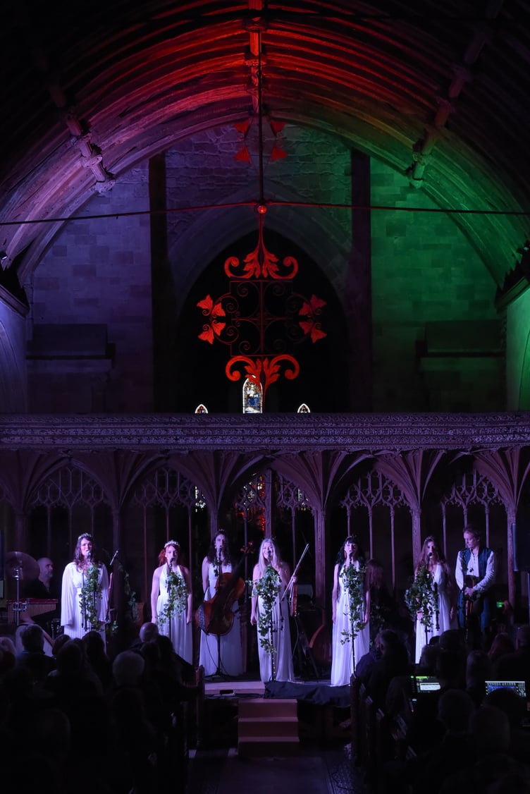 A concert in St George's Church by the Medieaval Baebes was a fitting finale for DunsterWinter Festival. PHOTO: Nina Dodd.