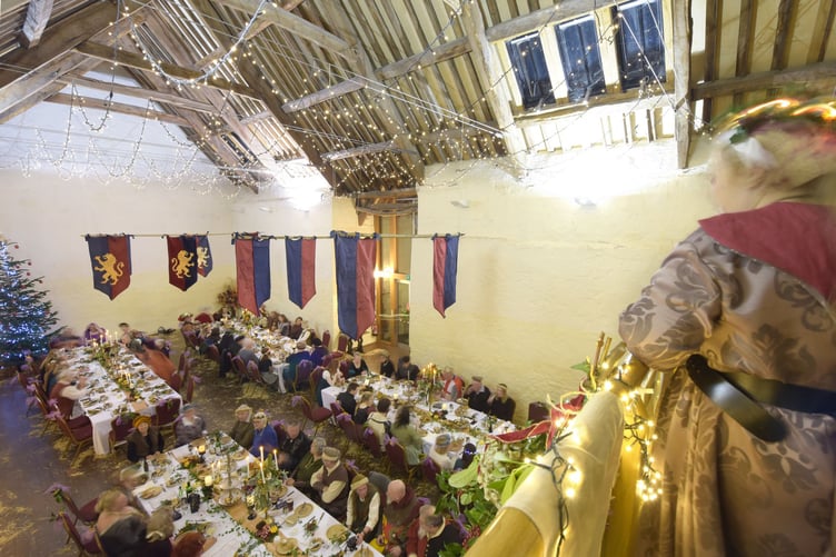 A medieval banquet in the Tithe Barn was one ion the highlights of Dunster Winter Festival. PHOTO: Nina Dodd.