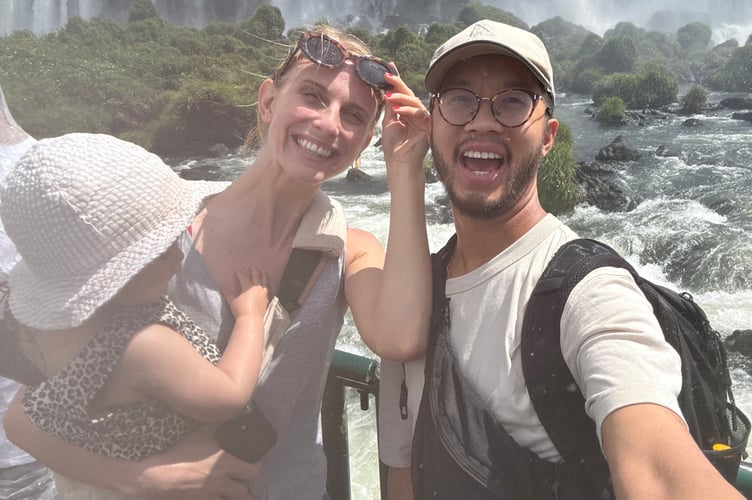 Minna Havstad and husband Andy with daughter Malva on their travels. A couple split their parenting duties on flights by buying one ticket in business class and one in economy - and say it makes them "better parents".Keen globetrotters Minna Havstad and husband Andy, both 34, used to find themselves exhausted when they took long-haul flights with daughter Malva, now three.They said Malva's wriggling, coupled with their baggage, snacks and toilet trips, would mean none of them got a wink of sleep and it would make the first day of their holiday extremely tough.So they had the idea to book one seat in business class, and the other in economy alongside a seat for Malva - and they would swap at the halfway point, so each parent got a few hours' peace.After trialling the idea using their flight points to upgrade, the parents said it revolutionised their flights - and they've done it several times since.