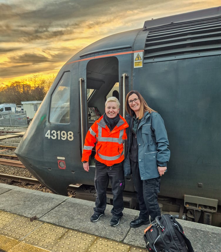 Drivers Nena Hampton (right) and Jude Turley had the honour of driving the last Plymouth to Penzance Castle Class service on December 13, 2025. They are seen changing over at Par. 