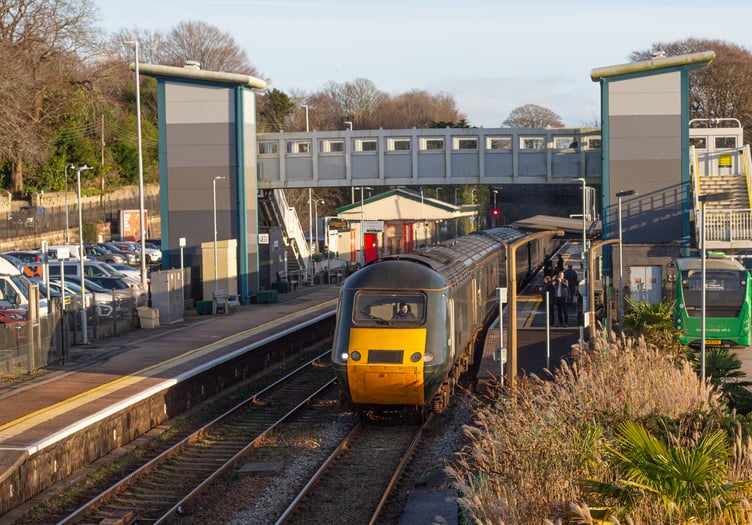 Castle Class train at St Austell railway station 