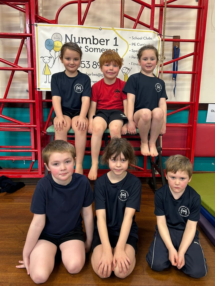 Key stage one gymnasts from Cutcombe and Exford School.