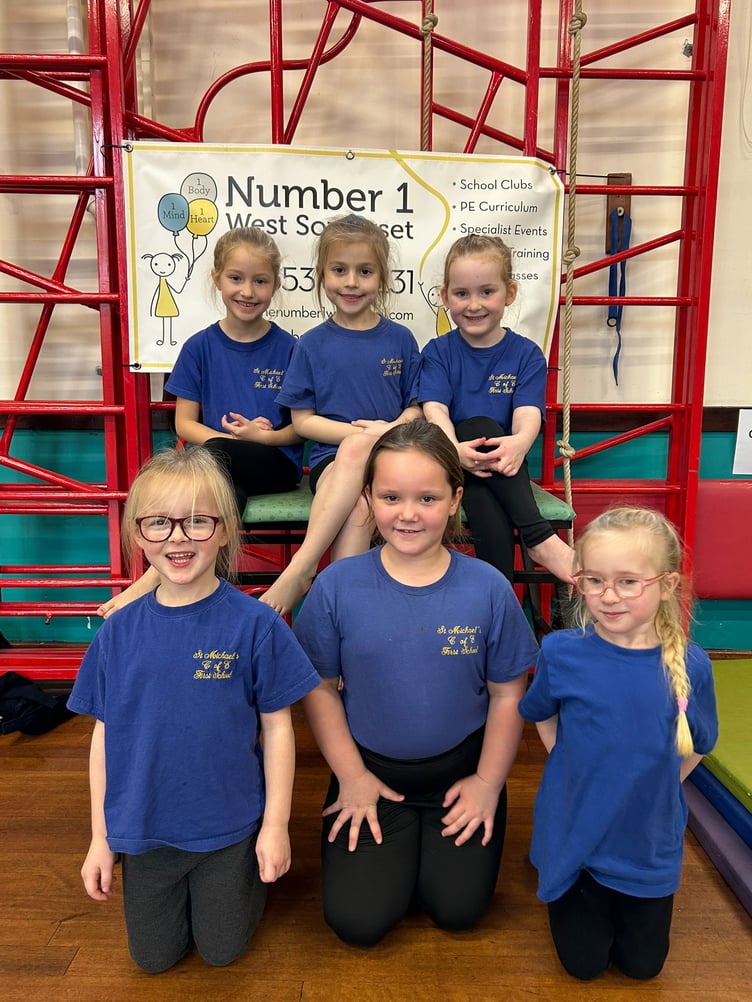 St Michael's School key stage one gymnastics team.