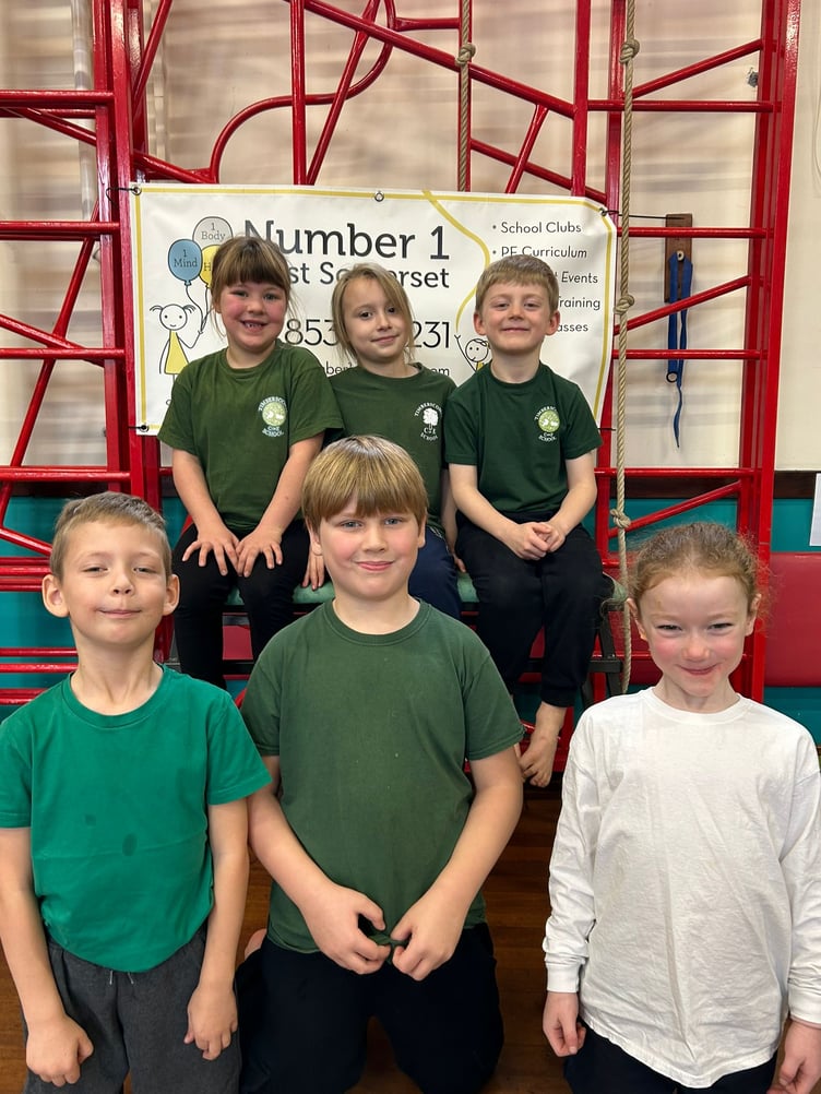 Timberscombe School's key stage two gymnastics team.