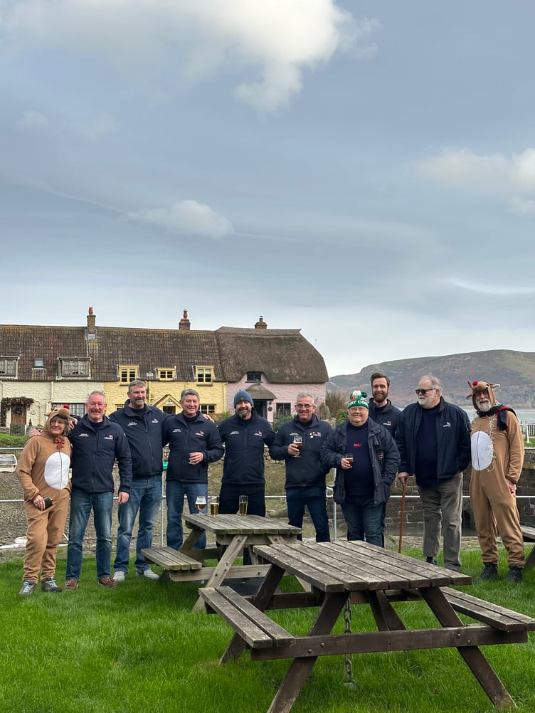 Minehead Lifeboat Station's DZ Buoyz shanty singers who took part in the first 'Weir Christmas' in Porlock Weir.