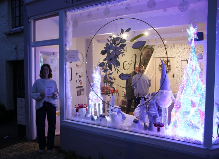 Shop windows in Porlock have been decorated to add to the Christmas festivities. PHOTO: George Ody.