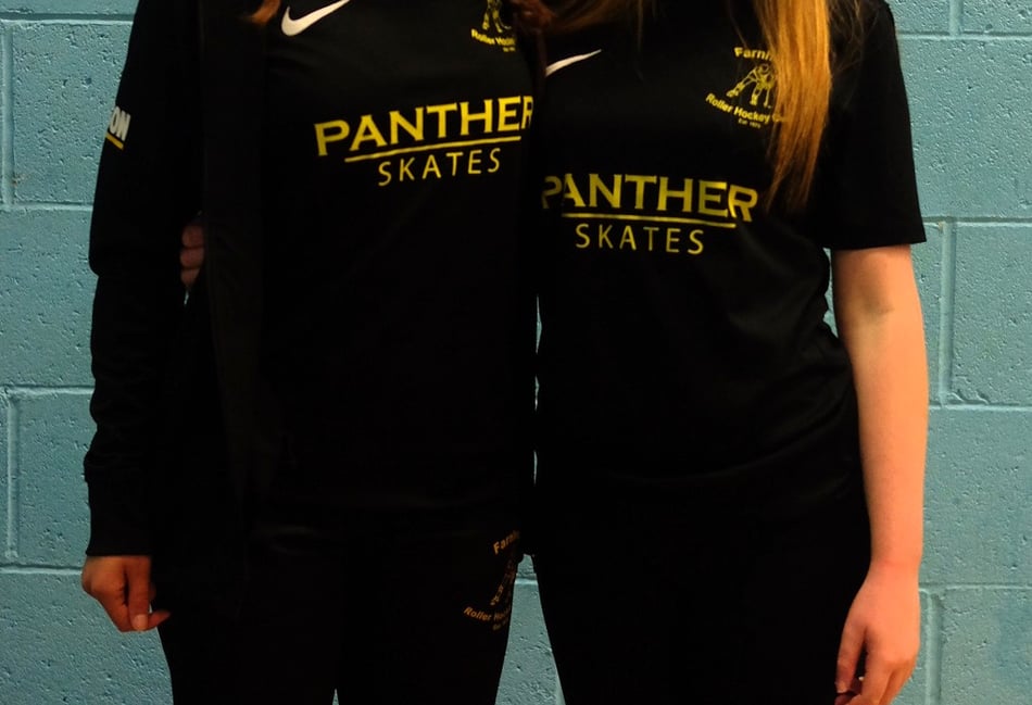 <p>Farnham Roller Hockey Club's under-13 coaches Erin Lloyd, left, and Lucy Wood.</p>